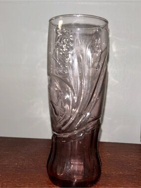 Vintage Pink Coca-Cola Glass with Butterfly by Luminarc for McDonalds Europe